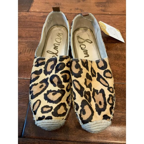 Sam Edelman Tan & Brown Leopard Khloe Espadrille Flats, Size 7.5 (US) 37.5 (EUR) - Picture 1 of 9